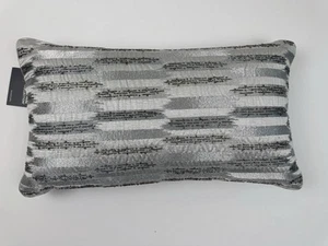 Hudson Park Woven Shibori 12" x 22" Decorative Pillow Silver - Picture 1 of 9