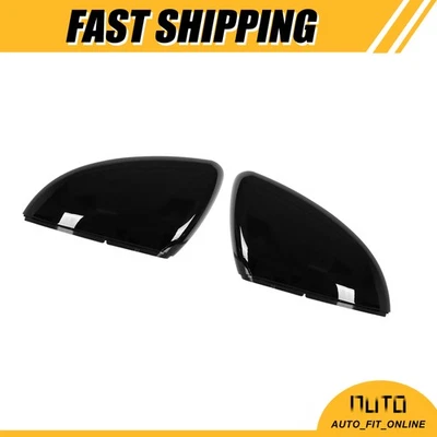 Tapa de cubierta de espejo retrovisor negro brillante DOS personalizados para VW Golf 7 14-18 Foto 1 de 4