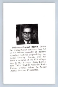 Secretary of the Defense-Harold Brown Photo Postcard Unposted - Picture 1 of 2
