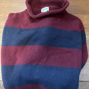 Jcrew Striped Roll Neck Sweater Cotton Large - Picture 1 of 4