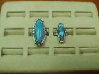 Set Of Two Bell Trading Sterling Silver Turquoise Rings Size 5.75 & 5.25