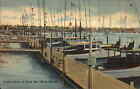Key West Florida FL Fishing Boats at Dock Linen Vintage Postcard