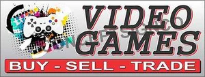 BANNER DE VIDEOJUEGOS 1,5'X4' Letrero Comprar Vender Consola Comercial Sistemas Peón Xbox NES N64 - Imagen 1 de 3