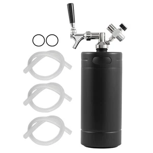 Pressurized Growler Mini Beer Keg Draft Beer Growler Home 128Oz 4L Keg Black - Picture 1 of 11