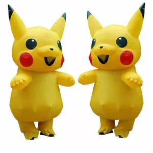 Unisex Maskottchen Pikachu aufblasbares Kostüm Cosplay Halloween lustiges Kleid - Bild 1 von 5
