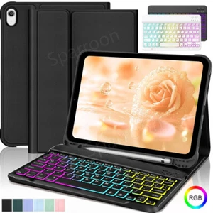 Backlit Keyboard Smart Case Cover For iPad 5/6/7/8/9/10th Gen Air 6/5/4/3 Pro 11 - Picture 1 of 37