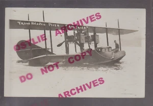 RPPC 1914 CURTISS Airplane TRANS-ATLANTIC FLYER Flight "AMERICA" Sea Plane PILOT - Picture 1 of 3
