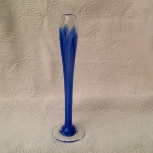 Steven Maslach Kunstglas große Knospen Vase Kobalt signiert 1983 - Bild 1 von 12