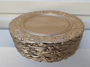 Baroque Metallic Gold Charger Plates Wedding Party Table Decorations Set of 6 - Picture 1 of 2