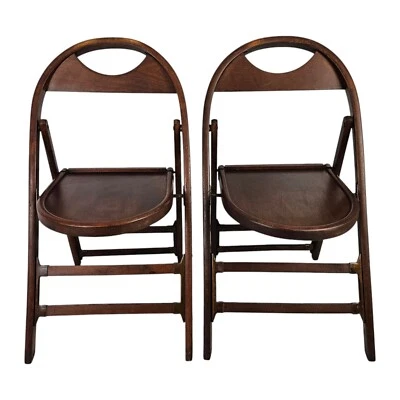 Vintage MCM Bentwood Folding Chair Set Game Table Art Deco Mid-Century Modern  - Image 1 of 4