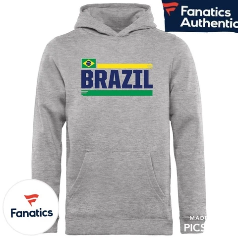 Men’s Fanatics BRAZIL pullover Hoodie LARGE national Team RARE Discontinued Cover