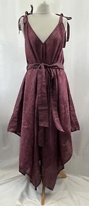 Beautiful Uma Nomad Purple Trapeze Dress Over Up Size M/L Sleeveless Belted - Picture 1 of 12