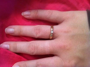 10K yellow gold ring diamond Pretty design Size 7 1.6 grams CW9 - Picture 1 of 11