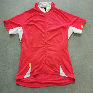 Mavic Womens Cycling Jersey Size L Large Full Zip Red & White 3 Pockets Back - Picture 1 of 9