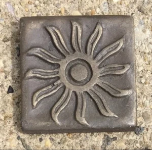 Tile 2x2 Brown Antique Metal Sunrise Accent Insert Deco 5/pack FREE SHIPPING - Picture 1 of 3
