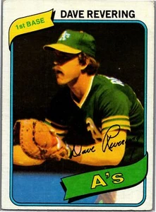 1980 Topps #438 Dave Revering Oakland Athletics - Imagen 1 de 2