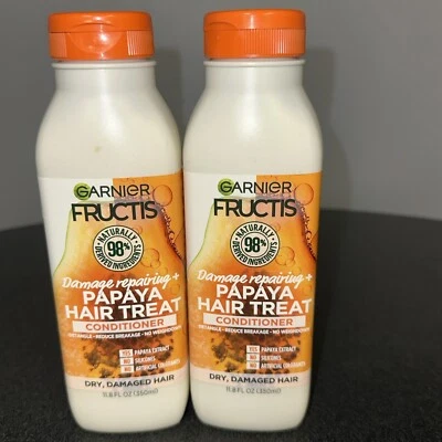 2 PACK- GARNIER FRUCTIS Damage Repairing + PAPAYA HAIR TREAT CONDITIONER 11.8oz - Image 1 of 4