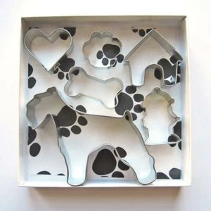 Schnauzer Dog Themed Cookie Cutter 6 pc Set Gift Packaging Make Pet Treats - Picture 1 of 1