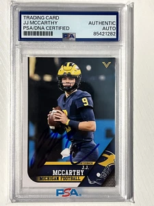 JJ McCarthy In Person IP Signed 2023 Valiant Michigan Card PSA/DNA Certified - Picture 1 of 2