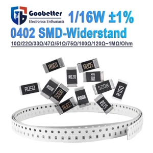 0402 SMD Widerstand Auswahl 10Ohm Bis 1MOhm 1/16W Widerstände Genauigkeit 1% - Picture 1 of 10