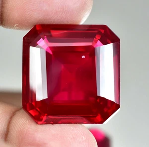BIG SIZE Natural Blood Red Ruby 79.35 Ct Emerald Certified Loose Gemstone - Picture 1 of 6