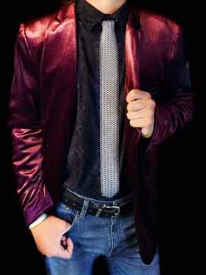 Chainmaille Tie Formal Aluminum ChainAttire Butted Silver Tie Unisex Cosplay - Image 1 of 4