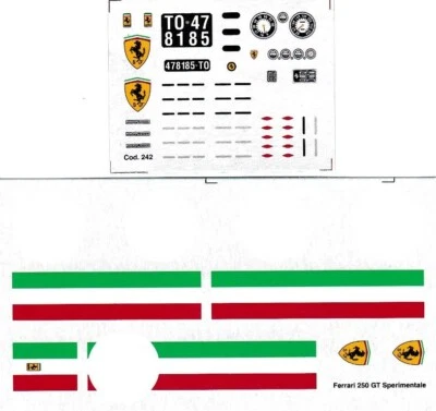 Decal 1/24 Ferrari 250GT EXP Bruxelles expo'61 press Tecnomodel by Zanchetti - Immagine 1 di 2