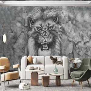 Fotomural no tejido papel pintado murales estilo león mármol tinta 12234 - Imagen 1 de 2