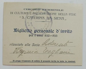 42262 88/tt Einladung Frauenkreis S. Caterina da Siena Palermo 1922 - Bild 1 von 4