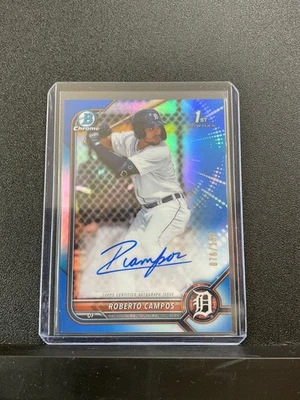2022 Bowman Roberto Campos #CPA-RCS Chrome Prosp Blue Ref 1st Bowman Auto /150 - Image 1 of 2