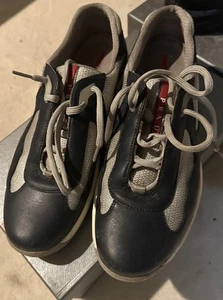 Prada Black Patent Leather Americas Cup Sneaker Shoes Prada Size 8.5 US Size 9.5 - Picture 1 of 4