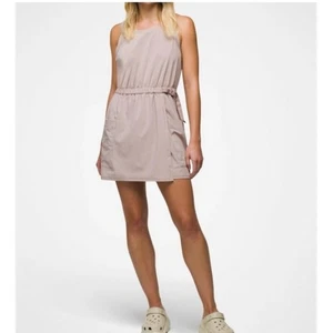 Prana Railay Pocket Dress Womens M Willow Racer Back Adjustable Waist Wrap Front - Picture 1 of 9