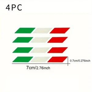 4x ITALIEN Flagge Streifen Aufkleber Motorrad Auto Helm Sticker Tuning Fahne - Bild 1 von 3