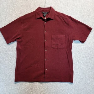Camisa Slates by Dockers para hombre M manga corta abotonada borgoña nueva con etiquetas - Imagen 1 de 8