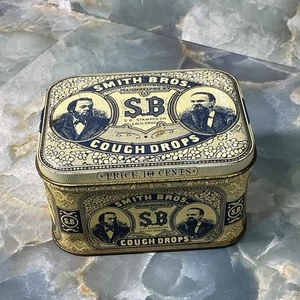 Vintage Blechdose SMITH BROS Hustentropfen 10 cts Werbung - Bild 1 von 8
