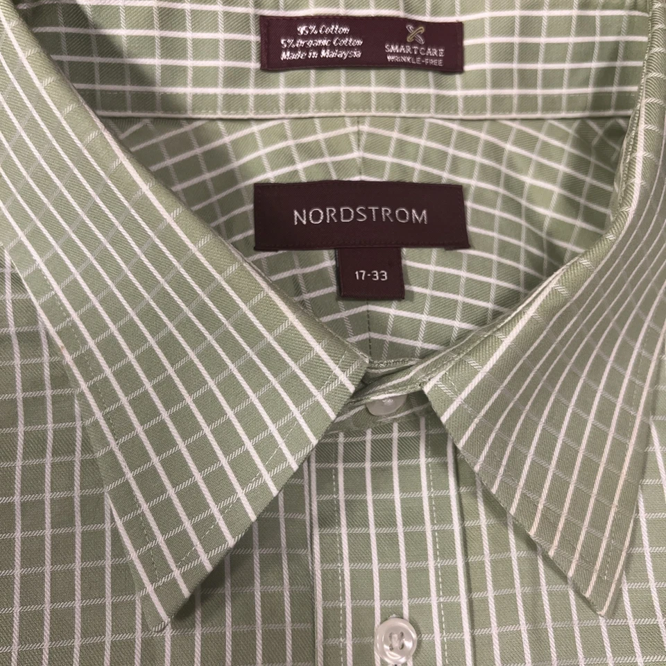 Camisa de vestir Nordstrom patrón geométrico 17-33 algodón cuidado inteligente sin arrugas Foto 1 de 4