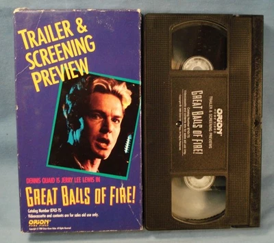 Promo Tape. Not for Sale. vhs Great Balls of Fire. Dennis Quaid, Jerry Lee Lewis Foto 1 de 4
