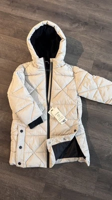 Nuevo Abrigo George Acolchado Puffer Largo Beige Negro Vellón XS, M, L Foto 1 de 4