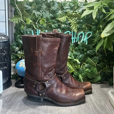 Frye Vintage Black Label Harness MC Boots 11 M Men’s  riding boot pull Brown - Image 1 of 4