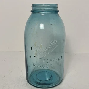 Vintage #2 Ball Mason Jar Blue Early 1900’s Era Half Gallon Canning Jar - Picture 1 of 20