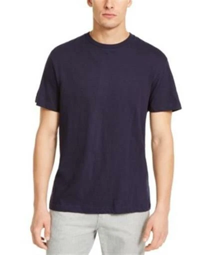 Alfani Crewneck Heathered Casual T-shirt Mens Small Navy Blue