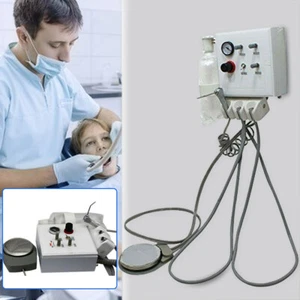 Dental Portable Turbine Unit Work Triple Way Syringe 4 Hole Mobile Tubing Set AU - Picture 1 of 11