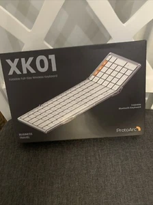 Protoarc XK01 Foldable White on Silver Bluetooth Keyboard Wireless Full Size - Picture 1 of 6