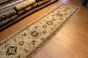 _HANDMADE_HALL-RUNNER_10 Ft. Long TOP OF THE LINE Natural Dyes Beige Color - Picture 1 of 10