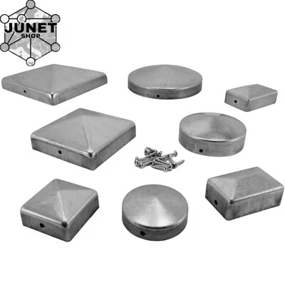 OUM Tappi di protezione in metallo zincato o grezzo per pali di recinzione