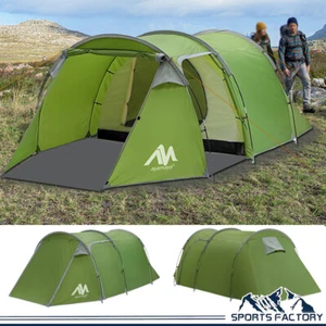 4 3 Person Camping Tent Tunnel Watreproof Shelter Double Layer Hiking Travel Big - Picture 1 of 10