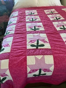 QUILT NEW HOME MADE-pink and white - Bild 1 von 8