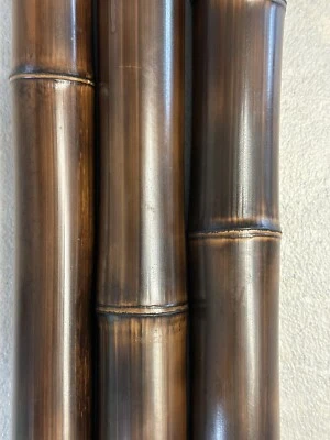 "Poste de bambú curado con llama oscura de 1,5"" de diámetro de 1 pie a 8 pies tú eliges la longitud" Foto 1 de 4