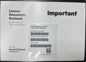 New HPE iLO Advanced 1-Server License 3yr BD505A 872648-B21 Envelope delivery - Picture 1 of 2