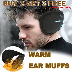 Unisex Ohrenschützer Wärmer Fleece Winter Ohrenwärmer hinter dem Stirnband schwarz - Bild 1 von 12